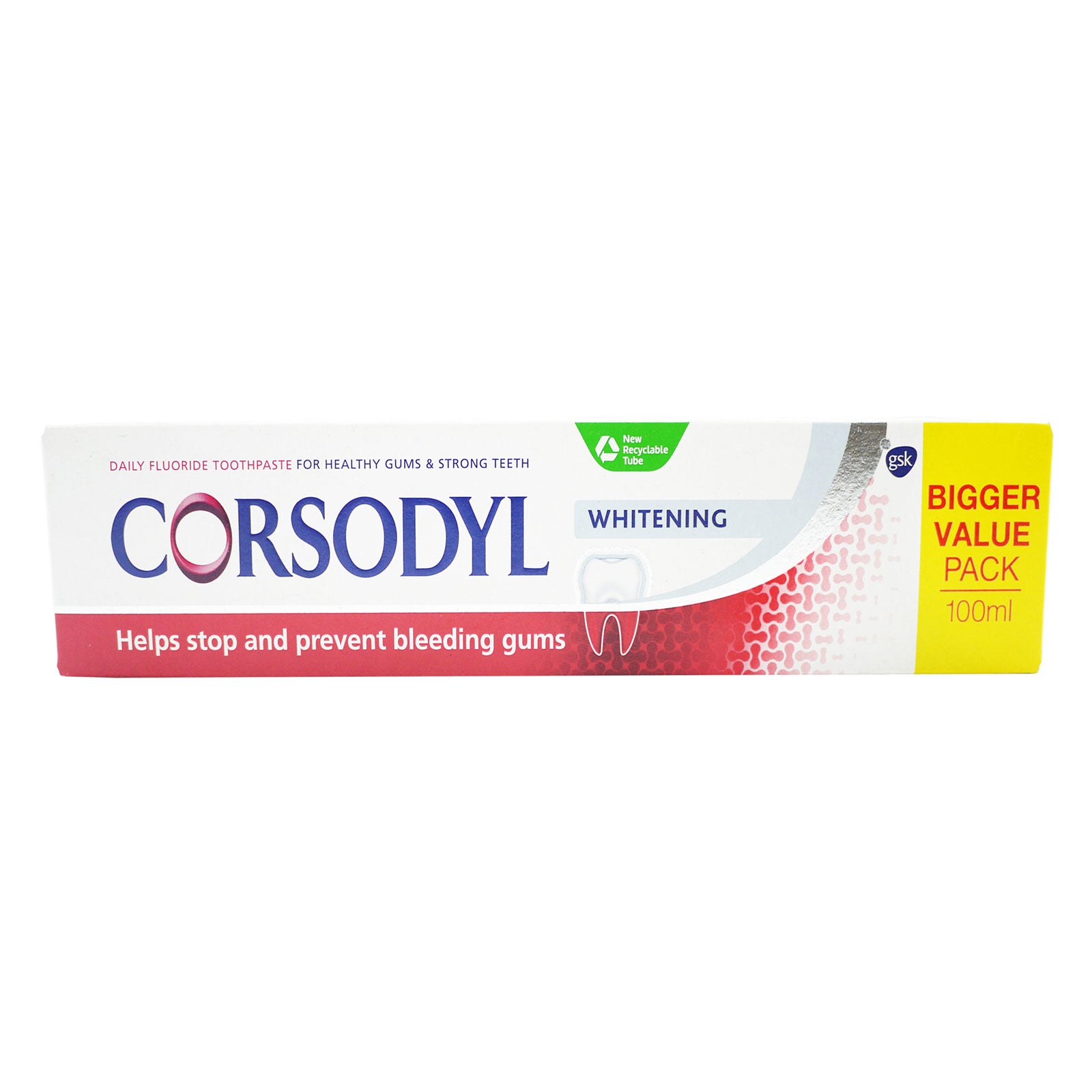 Corsodyl whitening Toothpaste 100ml | High Quality Tissue Product Online - Product Image Corsodyl whitening Toothpaste 100ml | High Quality Tissue Product Online - Product Image